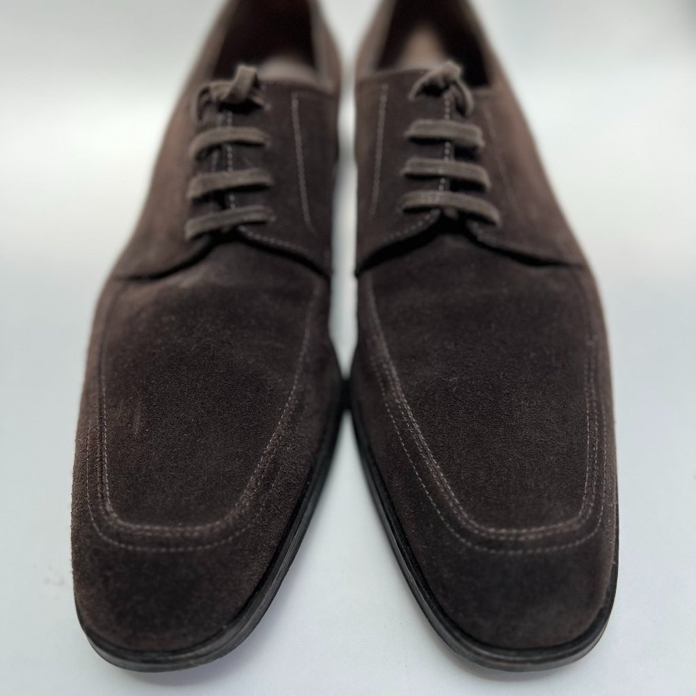 Salvatore FERRAGAMO brown suede shoes Oxford laces size 10 D